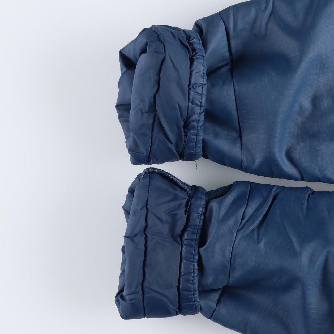 Vintage 1970'S Weathercaster ripstop hooded padded coat, made in the USA, men's size L unclear navy blue type Vintage Second Hand