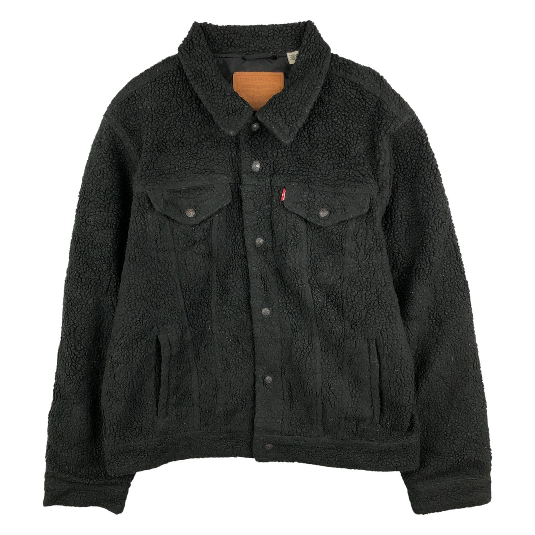Levi's Trucker Jacket, Fleece Jacket, Men's Size L polyester black type Vintage Second Hand