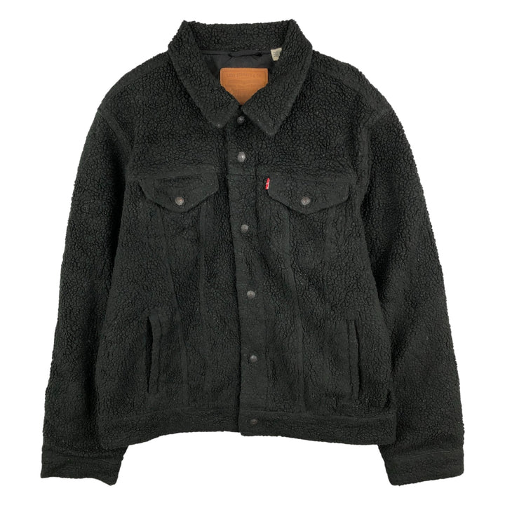 Levi's Trucker Jacket, Fleece Jacket, Men's Size L polyester black type Vintage Second Hand