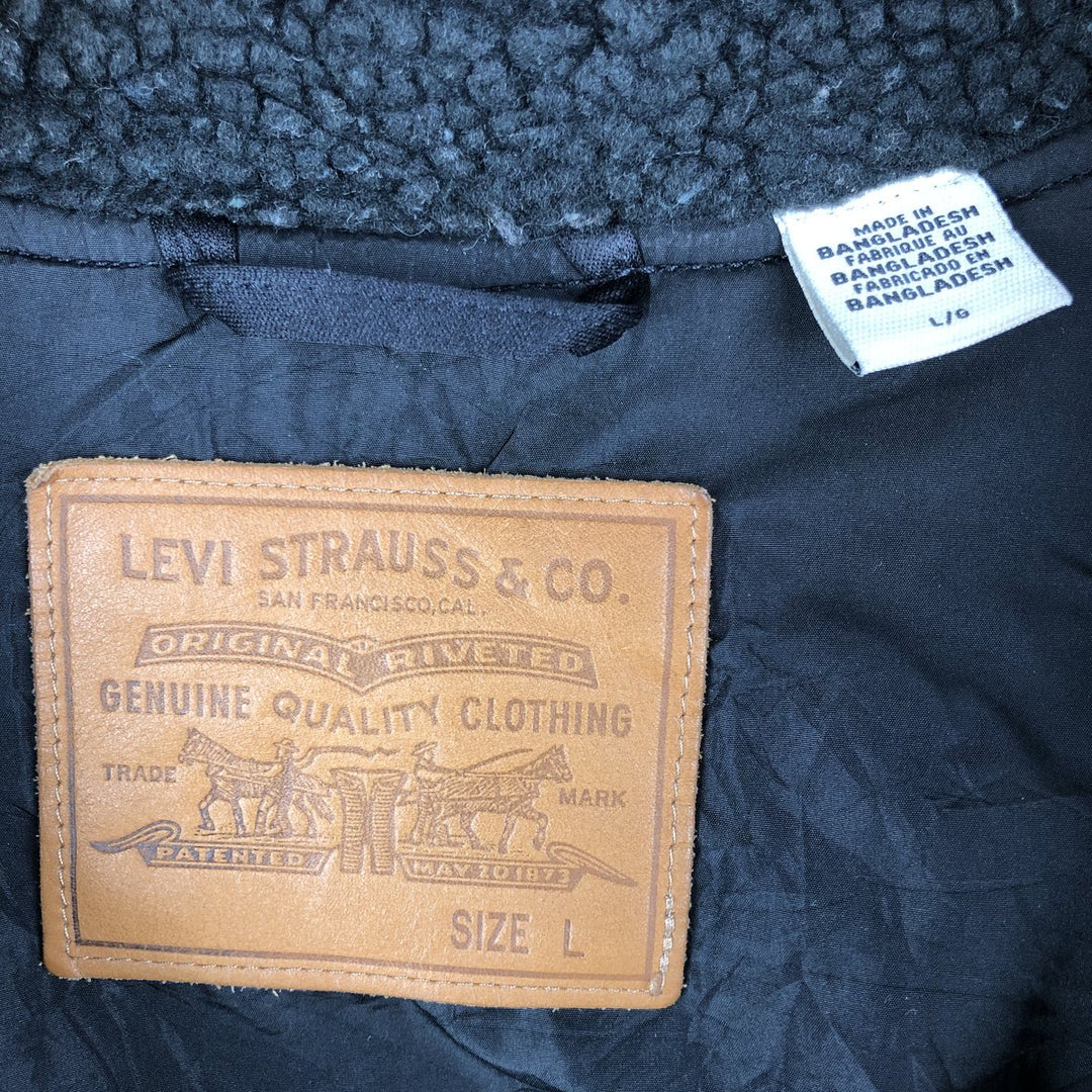 Levi's Trucker Jacket, Fleece Jacket, Men's Size L polyester black type Vintage Second Hand