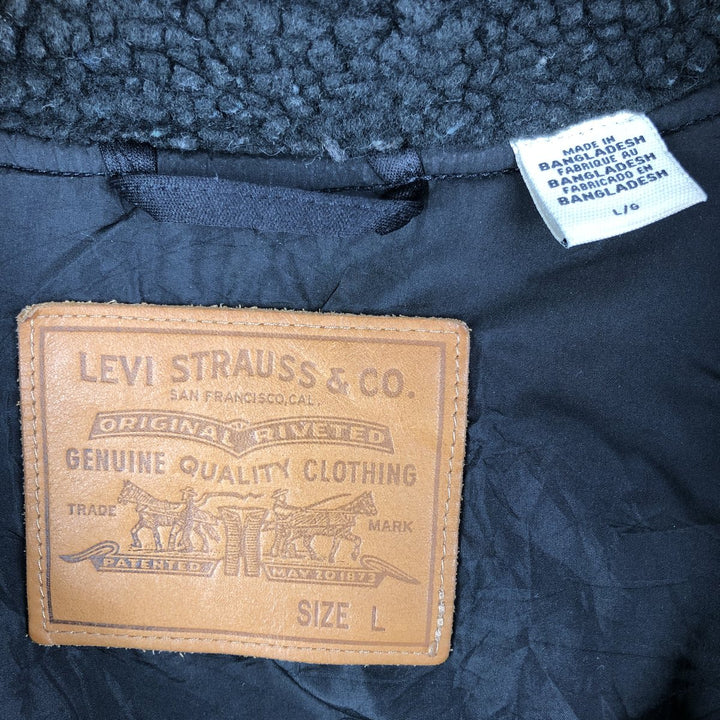 Levi's Trucker Jacket, Fleece Jacket, Men's Size L polyester black type Vintage Second Hand