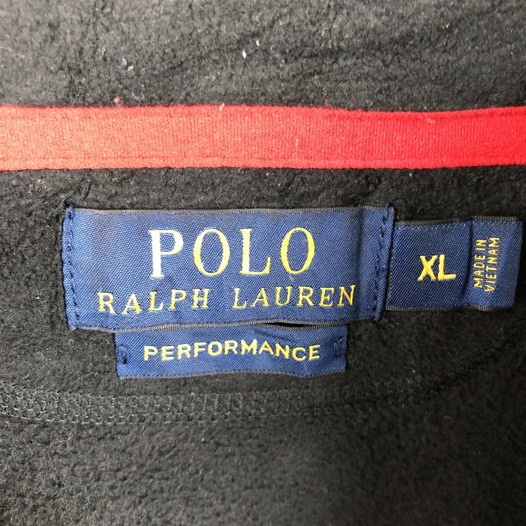 Ralph Lauren POLO RALPH LAUREN PERFORMANCE fleece jacket, men's size XL polyester black type Vintage Second Hand