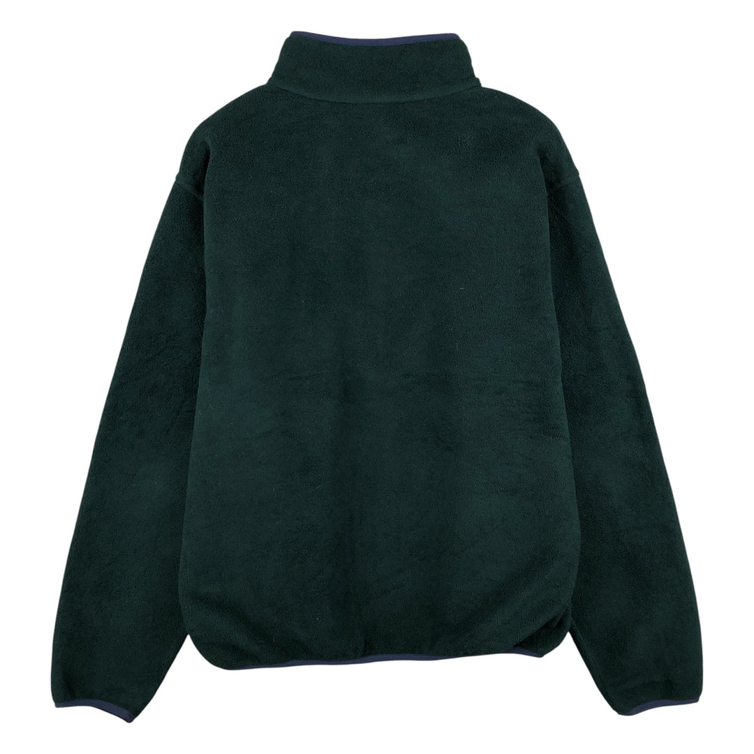 90s-00'S LLBean Half-Snap Fleece Pullover, Men's Size L polyester Green type dark green Vintage Second Hand