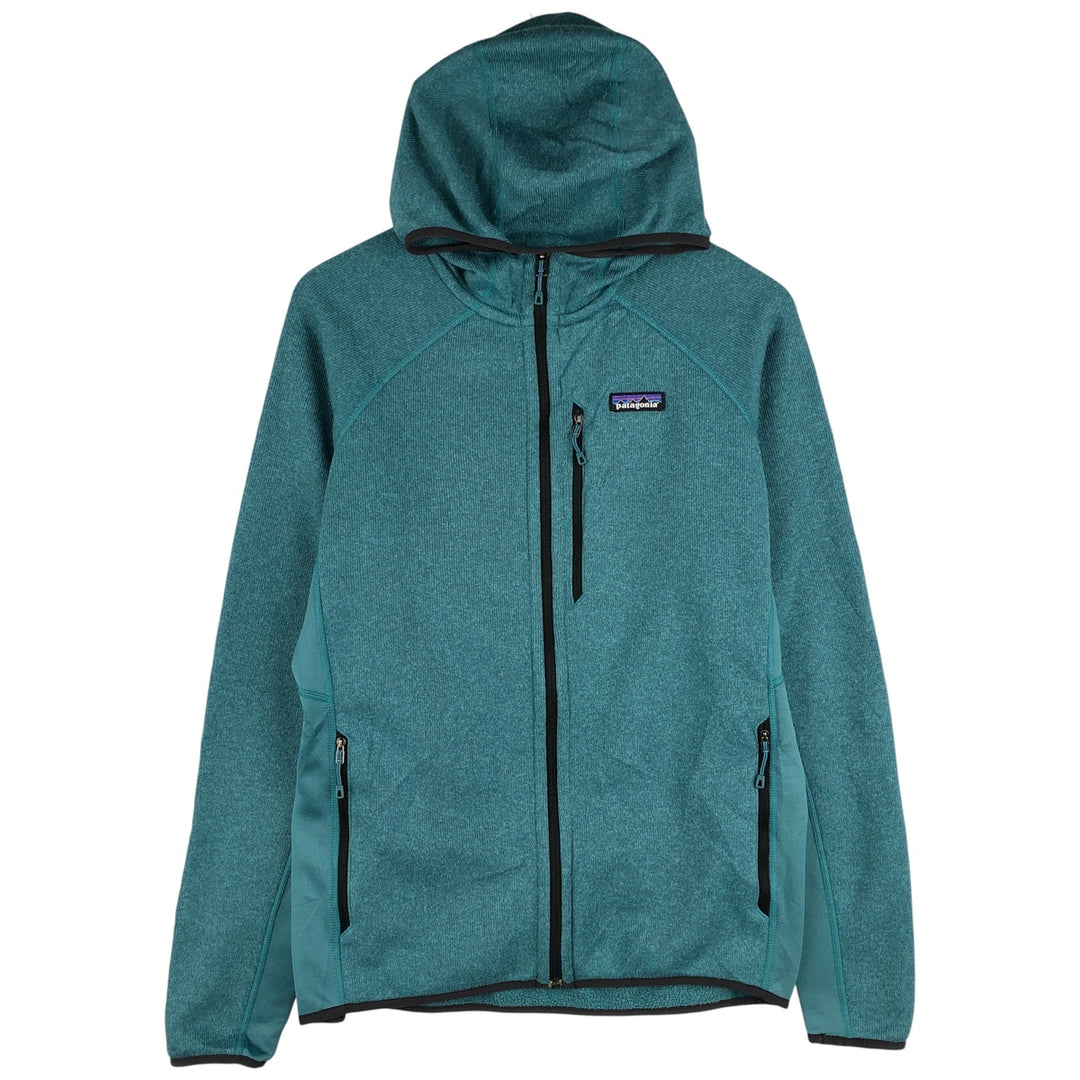 Patagonia Performance Better Sweater Hoody 25960FA19 Fleece Full-Zip Hoodie, Men's Size Medium polyester Emerald green Vintage Second Hand