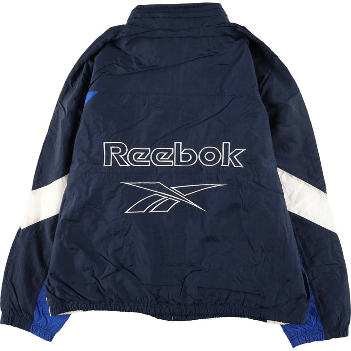 Reebok Back Logo Nylon Jacket, Men's XXL Nylon navy blue type Vintage Second Hand