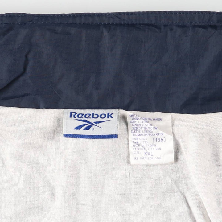 Reebok Back Logo Nylon Jacket, Men's XXL Nylon navy blue type Vintage Second Hand