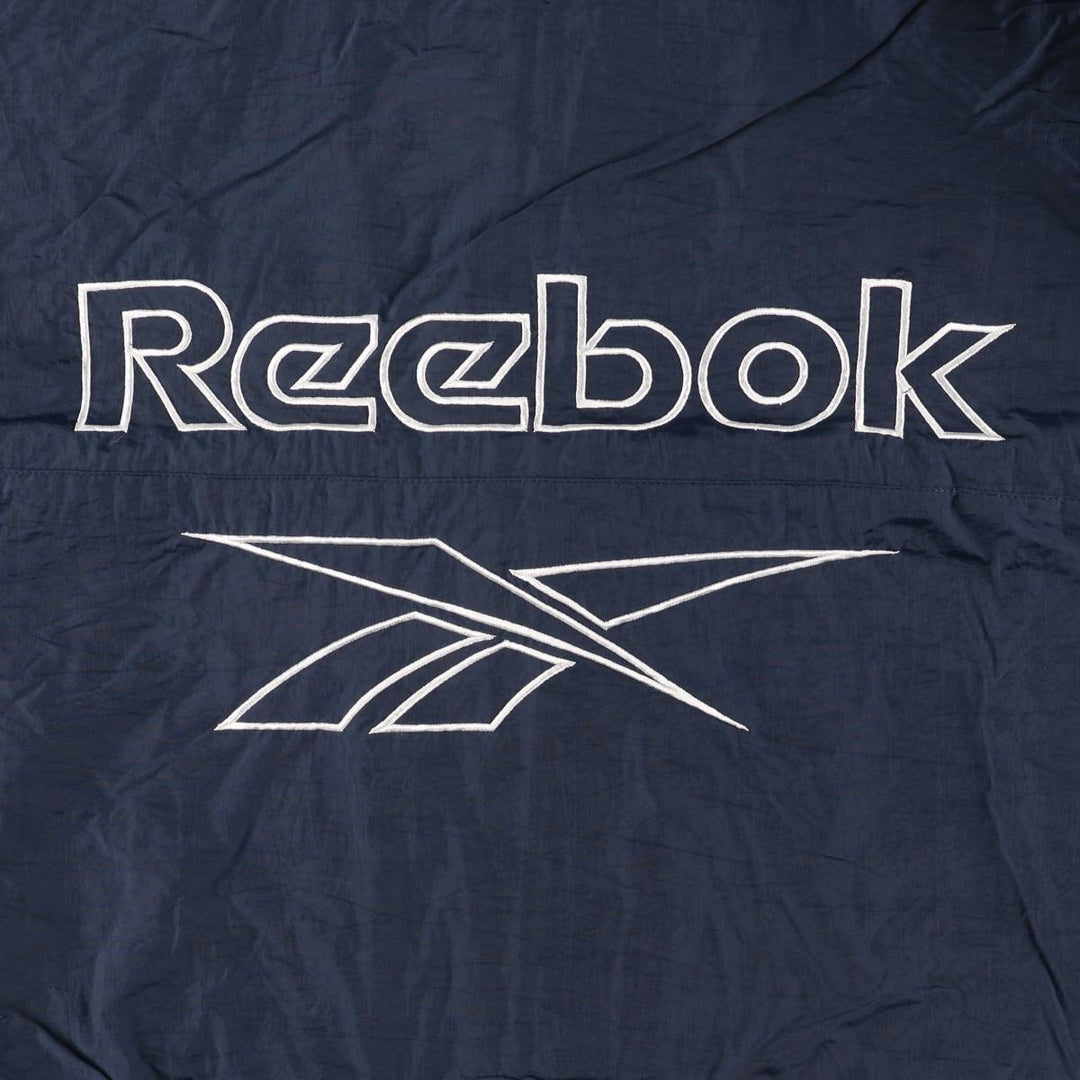 Reebok Back Logo Nylon Jacket, Men's XXL Nylon navy blue type Vintage Second Hand