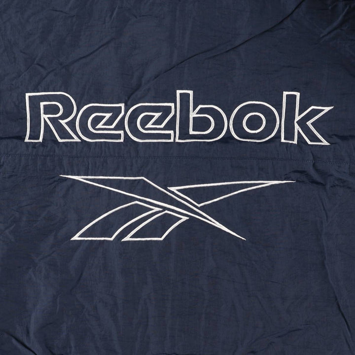 Reebok Back Logo Nylon Jacket, Men's XXL Nylon navy blue type Vintage Second Hand