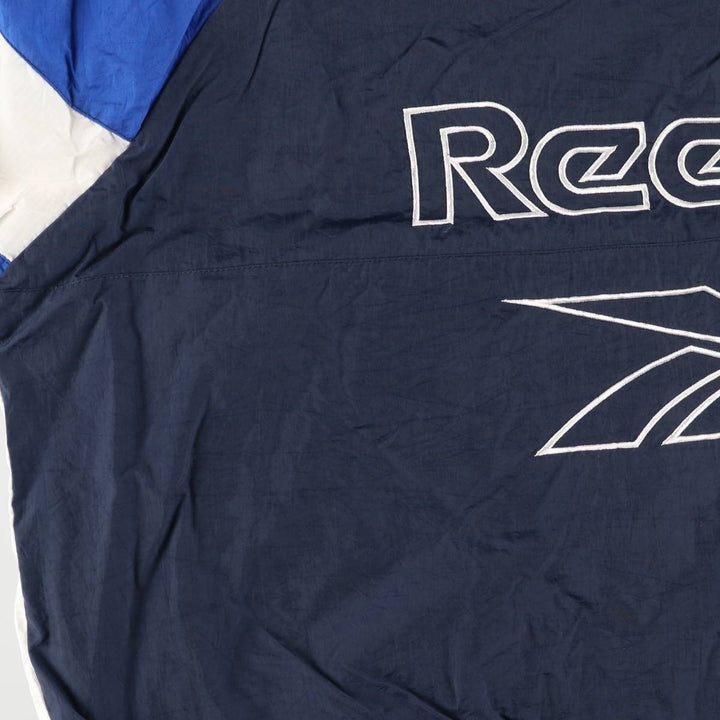 Reebok Back Logo Nylon Jacket, Men's XXL Nylon navy blue type Vintage Second Hand