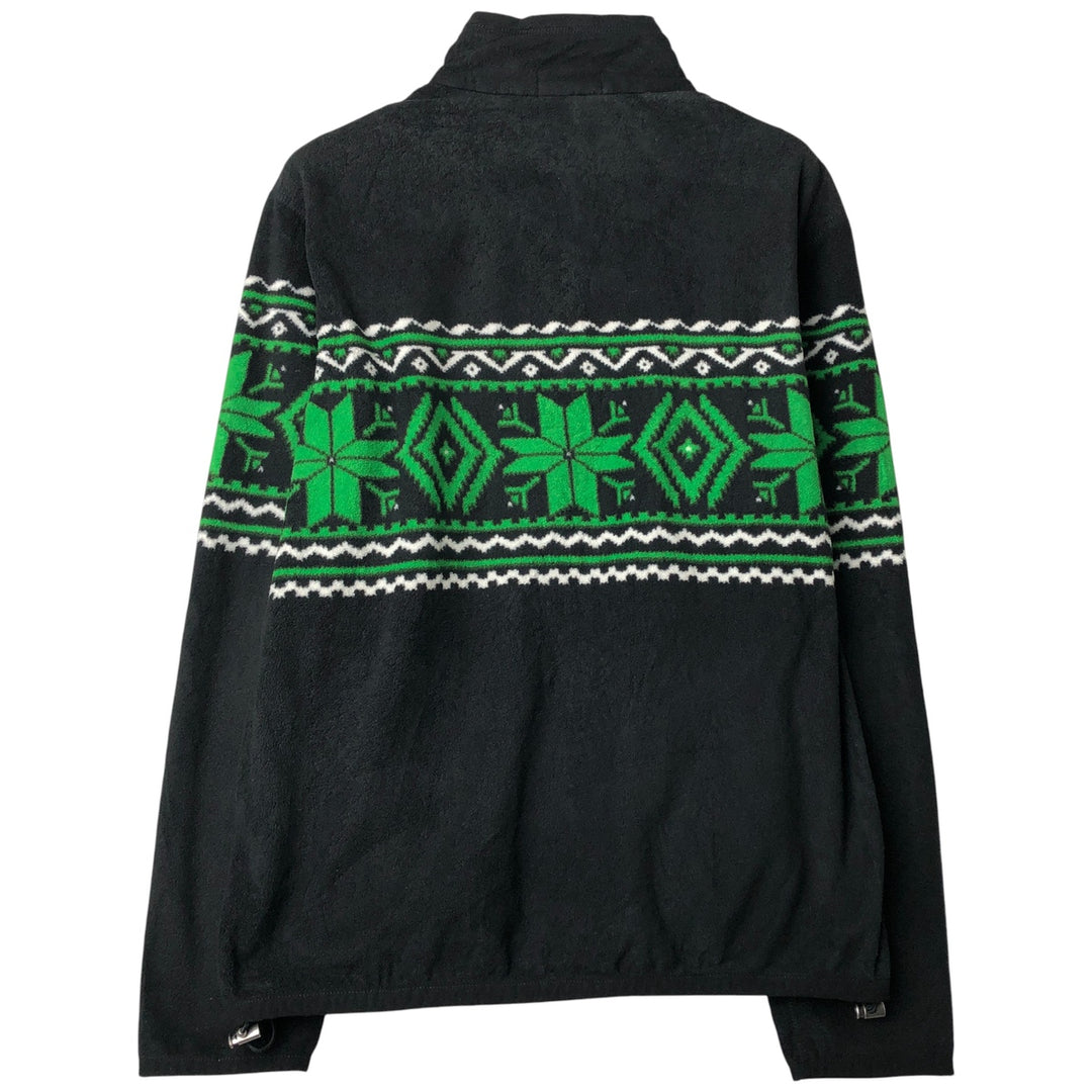 Ralph Lauren POLO RALPH LAUREN All-Over Snow Pattern Half-Zip Fleece Pullover, Men's Size Medium polyester black type Vintage Second Hand