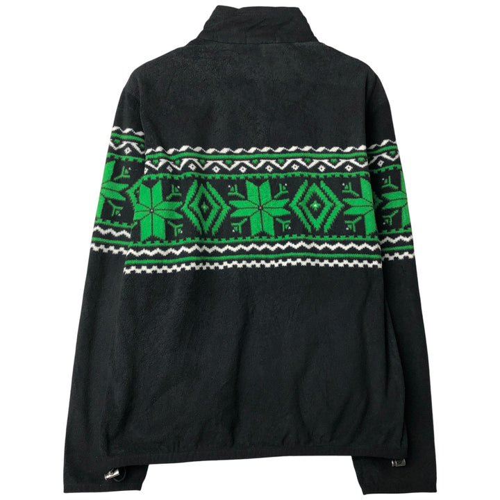 Ralph Lauren POLO RALPH LAUREN All-Over Snow Pattern Half-Zip Fleece Pullover, Men's Size Medium polyester black type Vintage Second Hand