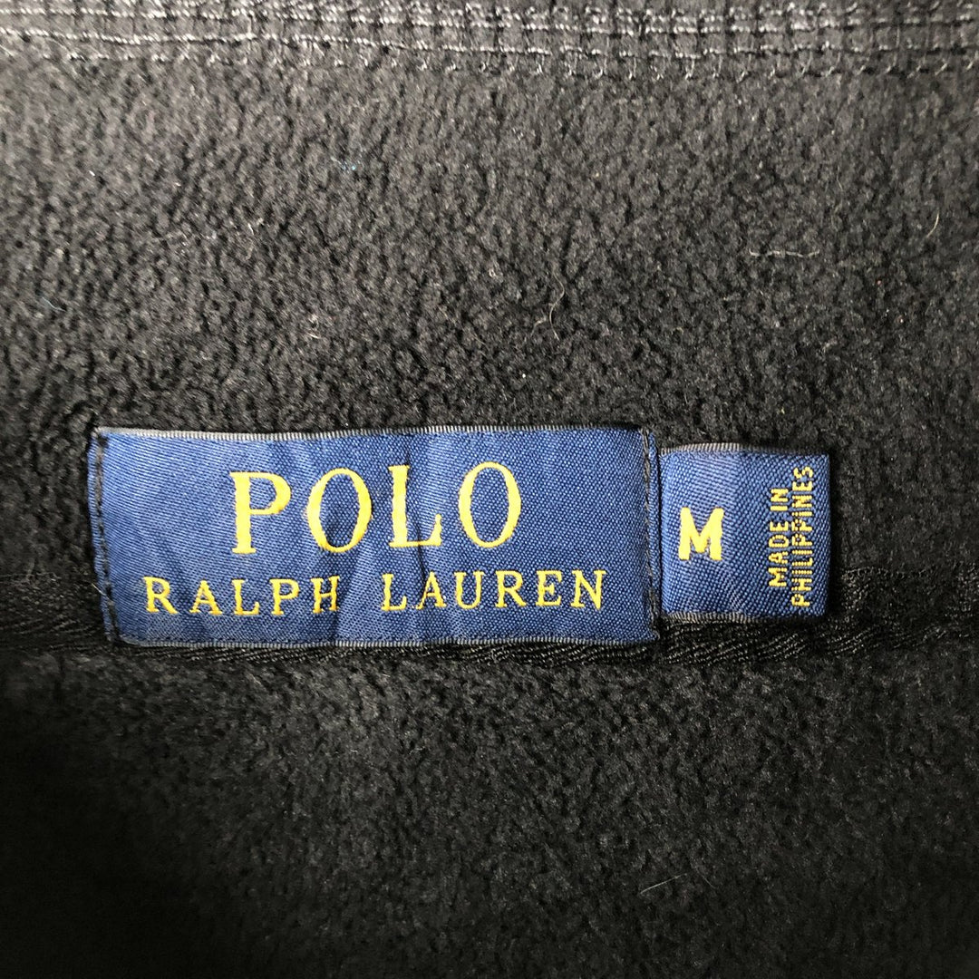 Ralph Lauren POLO RALPH LAUREN All-Over Snow Pattern Half-Zip Fleece Pullover, Men's Size Medium polyester black type Vintage Second Hand