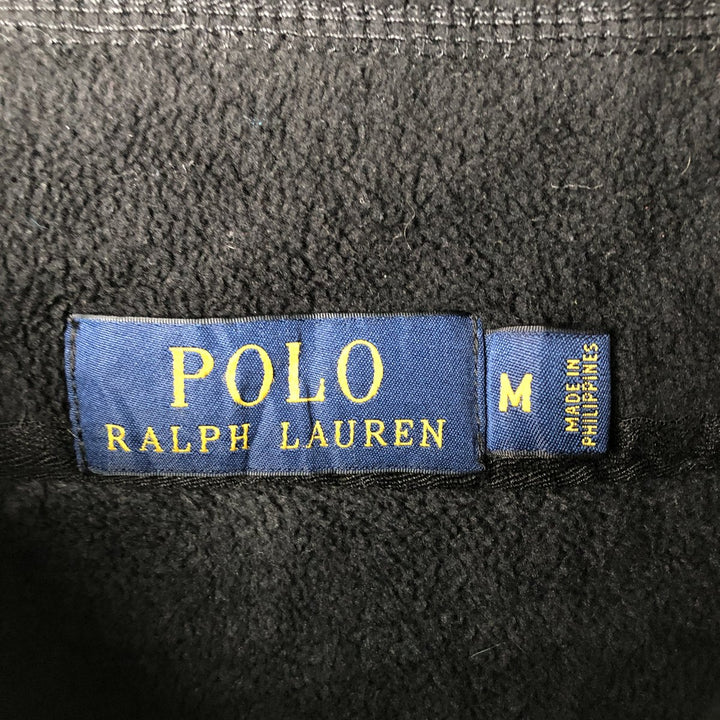 Ralph Lauren POLO RALPH LAUREN All-Over Snow Pattern Half-Zip Fleece Pullover, Men's Size Medium polyester black type Vintage Second Hand