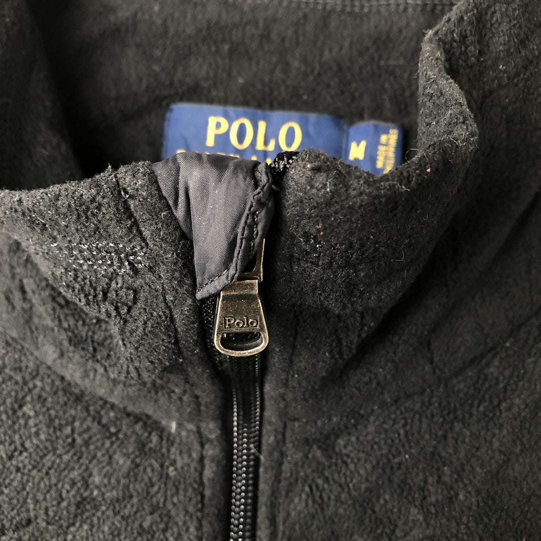 Ralph Lauren POLO RALPH LAUREN All-Over Snow Pattern Half-Zip Fleece Pullover, Men's Size Medium polyester black type Vintage Second Hand