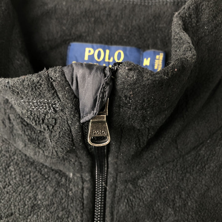 Ralph Lauren POLO RALPH LAUREN All-Over Snow Pattern Half-Zip Fleece Pullover, Men's Size Medium polyester black type Vintage Second Hand