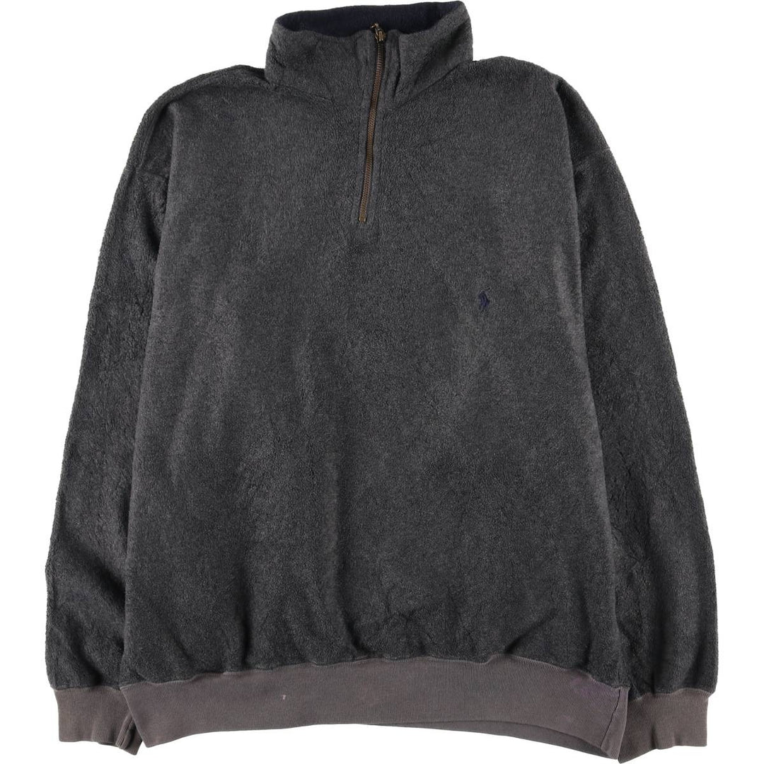 Ralph Lauren POLO by Ralph Lauren Half-Zip Fleece Pullover, Men's Size L polyester gray type Vintage Second Hand