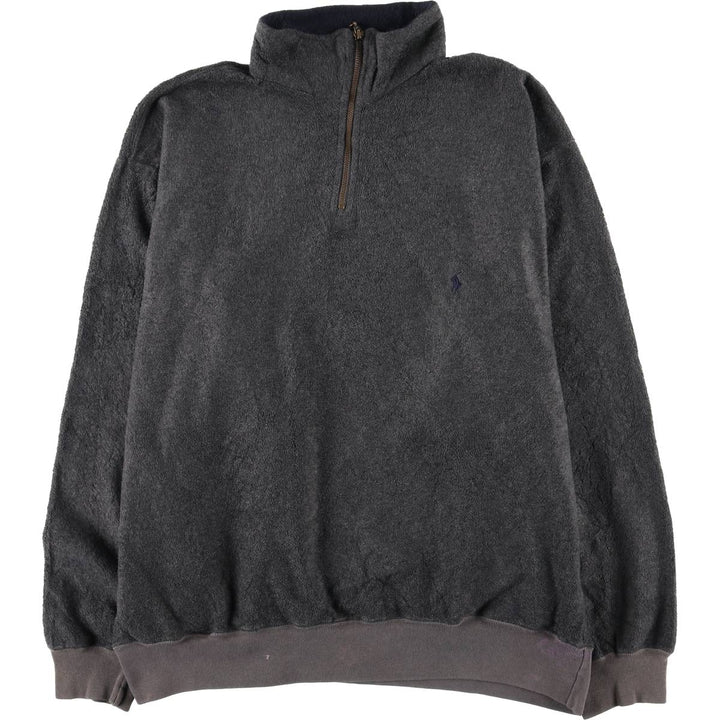 Ralph Lauren POLO by Ralph Lauren Half-Zip Fleece Pullover, Men's Size L polyester gray type Vintage Second Hand