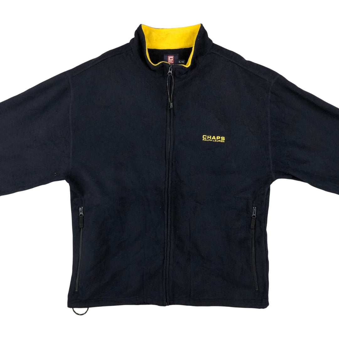 Ralph Lauren CHAPS fleece jacket, men's size XL polyester navy blue type Vintage Second Hand