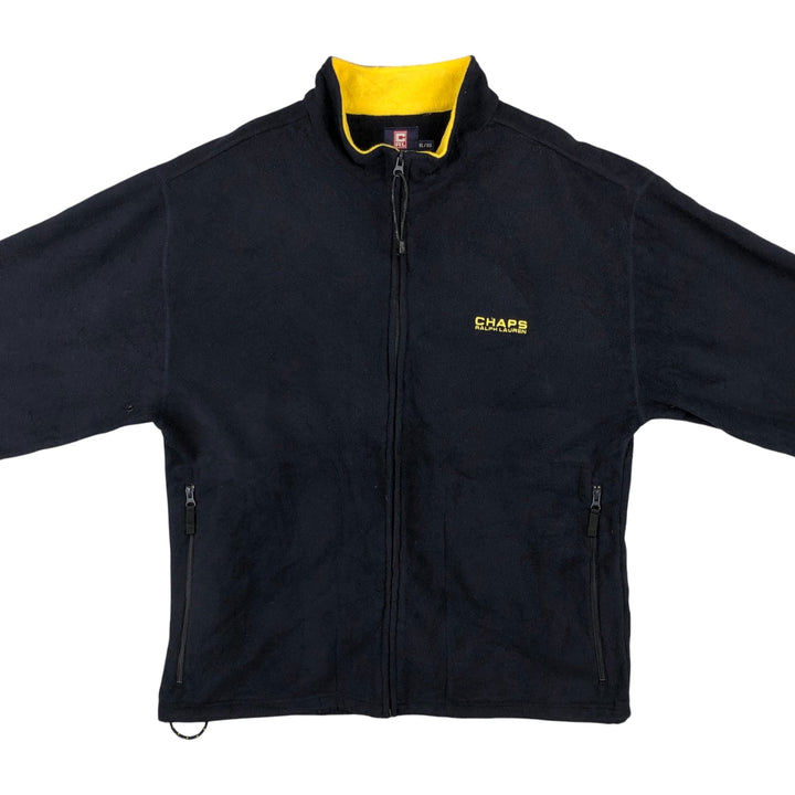 Ralph Lauren CHAPS fleece jacket, men's size XL polyester navy blue type Vintage Second Hand