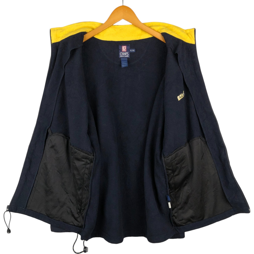 Ralph Lauren CHAPS fleece jacket, men's size XL polyester navy blue type Vintage Second Hand