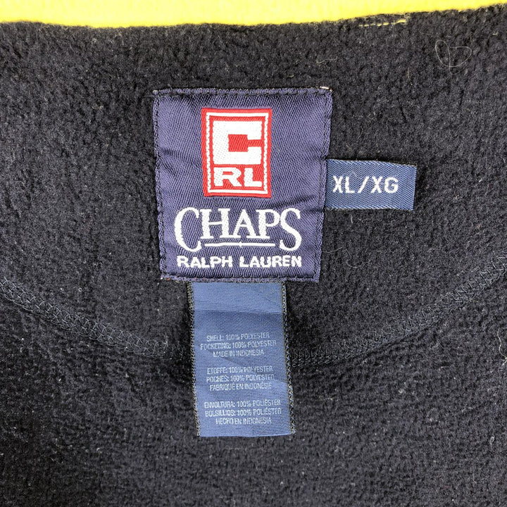 Ralph Lauren CHAPS fleece jacket, men's size XL polyester navy blue type Vintage Second Hand