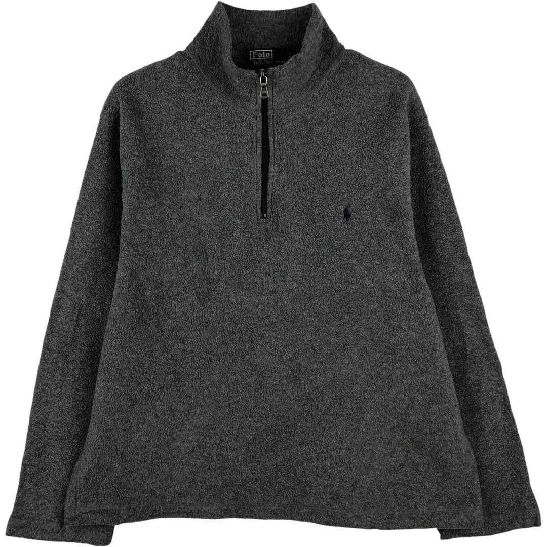 Ralph Lauren Polo by Ralph Lauren Half-Zip Fleece Pullover, Men's Size L polyester gray type Vintage Second Hand