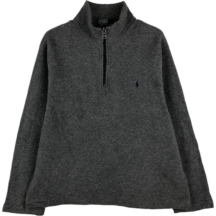 Ralph Lauren Polo by Ralph Lauren Half-Zip Fleece Pullover, Men's Size L polyester gray type Vintage Second Hand