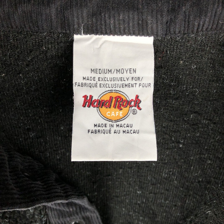 Hard Rock Cafe Half Snap Fleece Pullover, Men's Size M polyester black type Vintage Second Hand