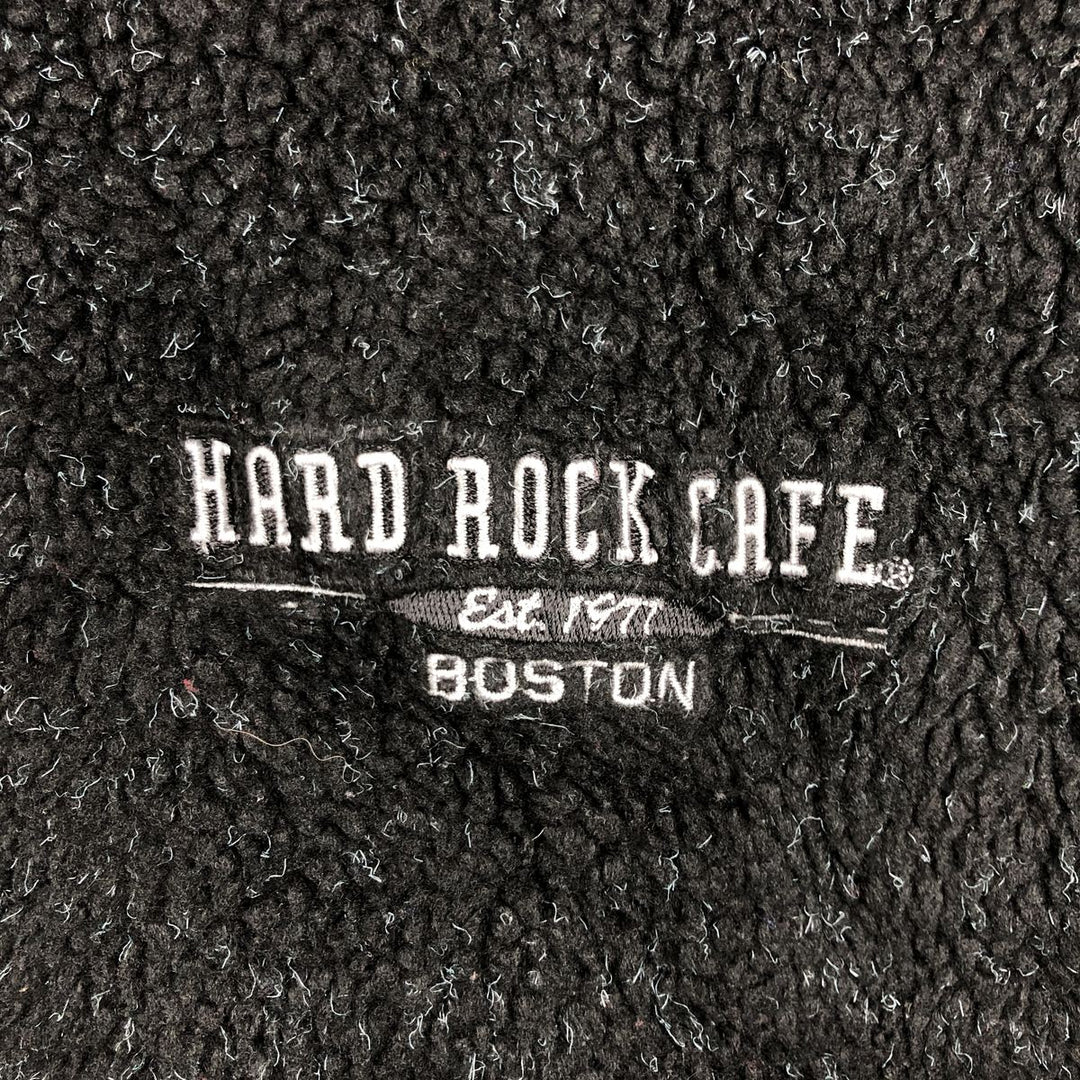 Hard Rock Cafe Half Snap Fleece Pullover, Men's Size M polyester black type Vintage Second Hand