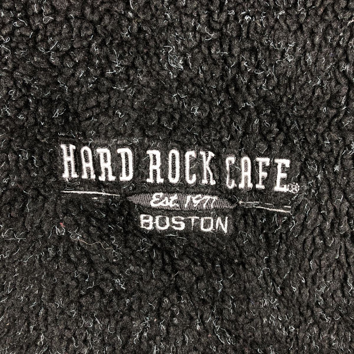 Hard Rock Cafe Half Snap Fleece Pullover, Men's Size M polyester black type Vintage Second Hand