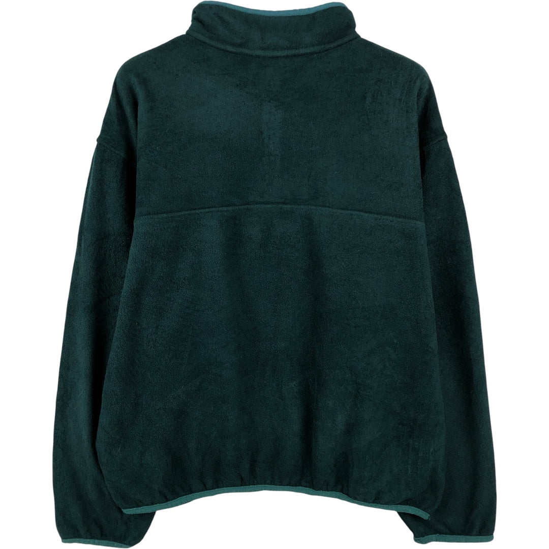 90'S LLBean Half-Snap Fleece Pullover, Men's Size L, Vintage unclear Green type dark green Vintage Second Hand