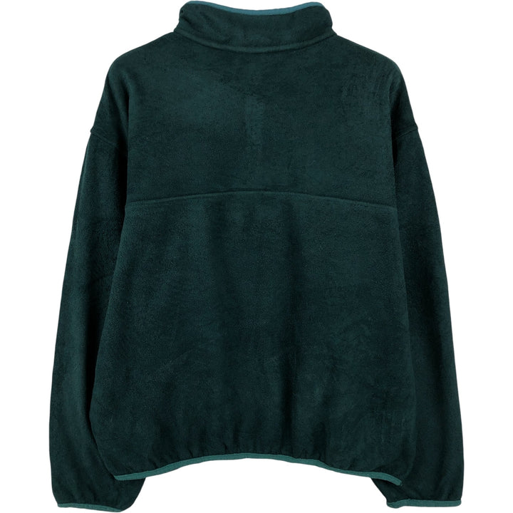 90'S LLBean Half-Snap Fleece Pullover, Men's Size L, Vintage unclear Green type dark green Vintage Second Hand