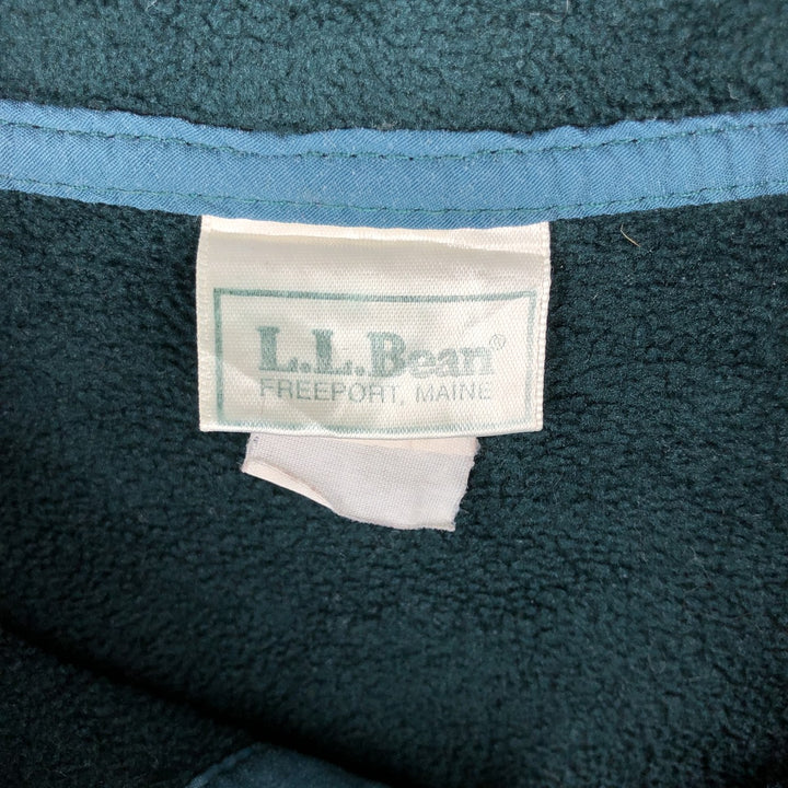 90'S LLBean Half-Snap Fleece Pullover, Men's Size L, Vintage unclear Green type dark green Vintage Second Hand