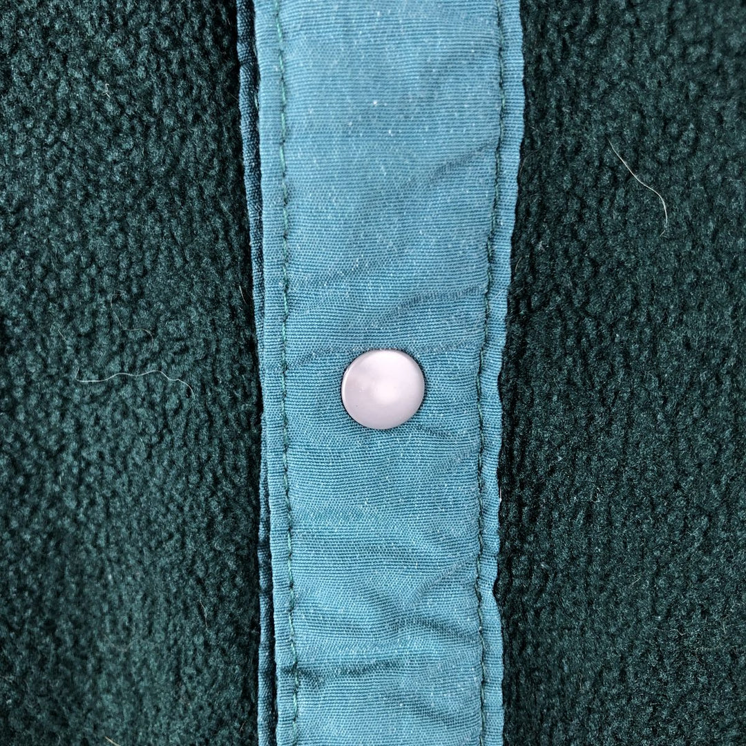 90'S LLBean Half-Snap Fleece Pullover, Men's Size L, Vintage unclear Green type dark green Vintage Second Hand