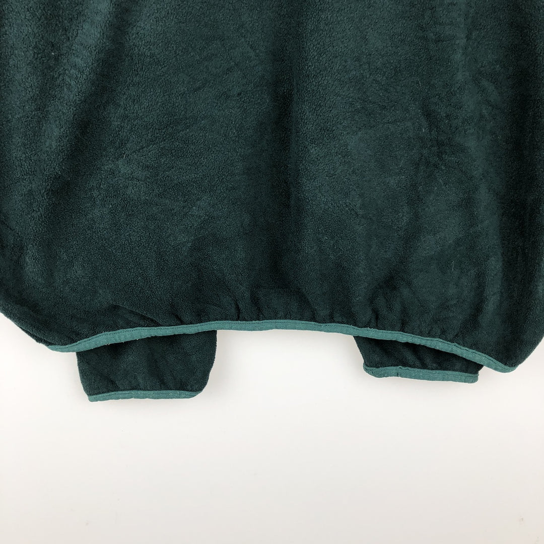 90'S LLBean Half-Snap Fleece Pullover, Men's Size L, Vintage unclear Green type dark green Vintage Second Hand