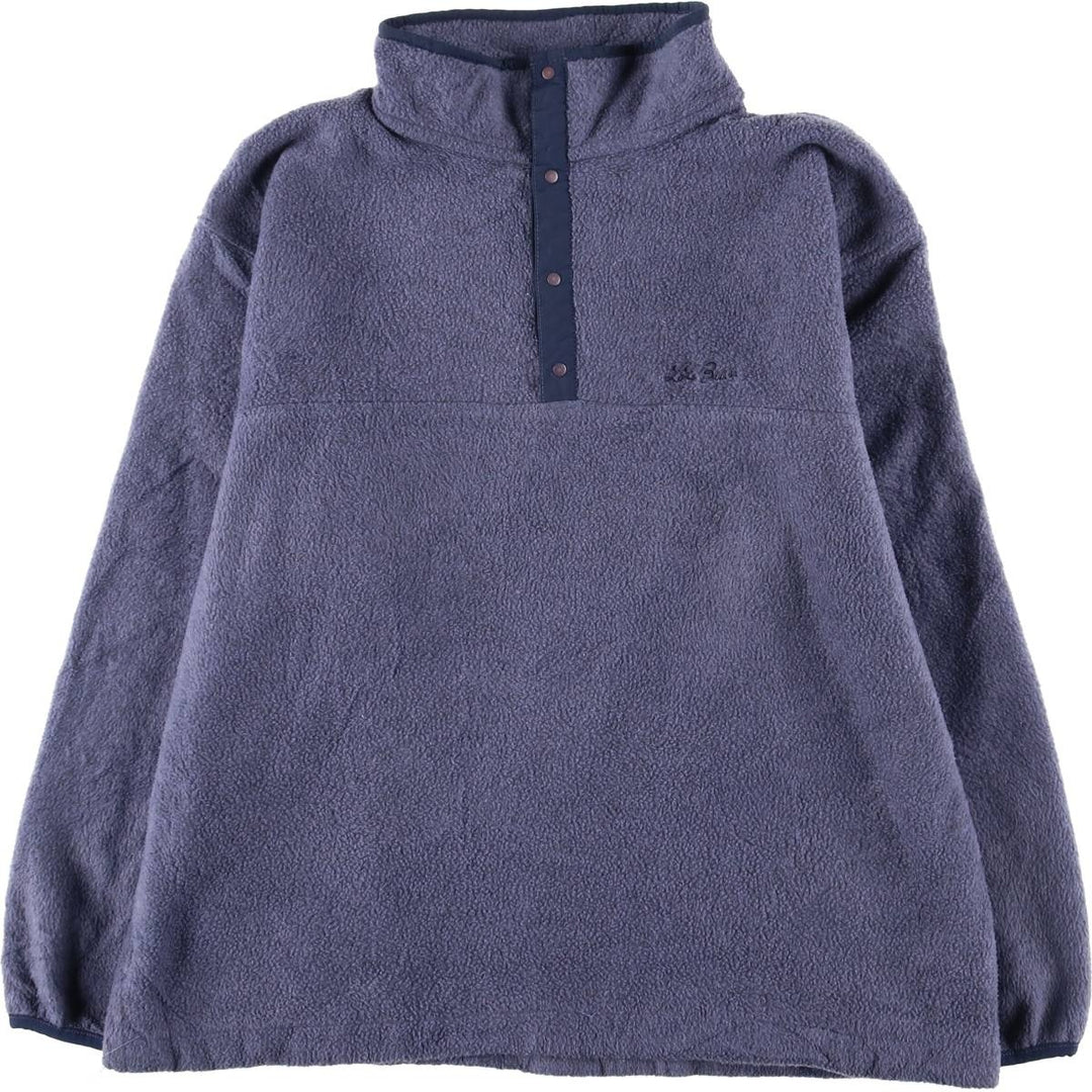 90'S LLBean Half-Snap Fleece Pullover, Men's XL, Vintage unclear blue type Vintage Second Hand