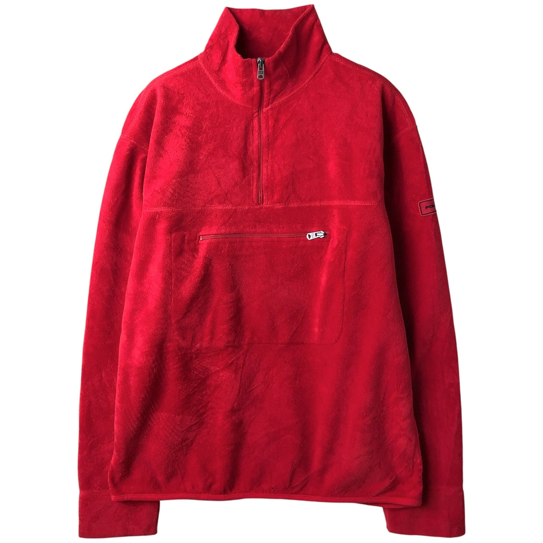 Vintage 90'S Ralph Lauren Polo Sport half-zip fleece pullover anorak jacket, size M, men's polyester red type Vintage Second Hand