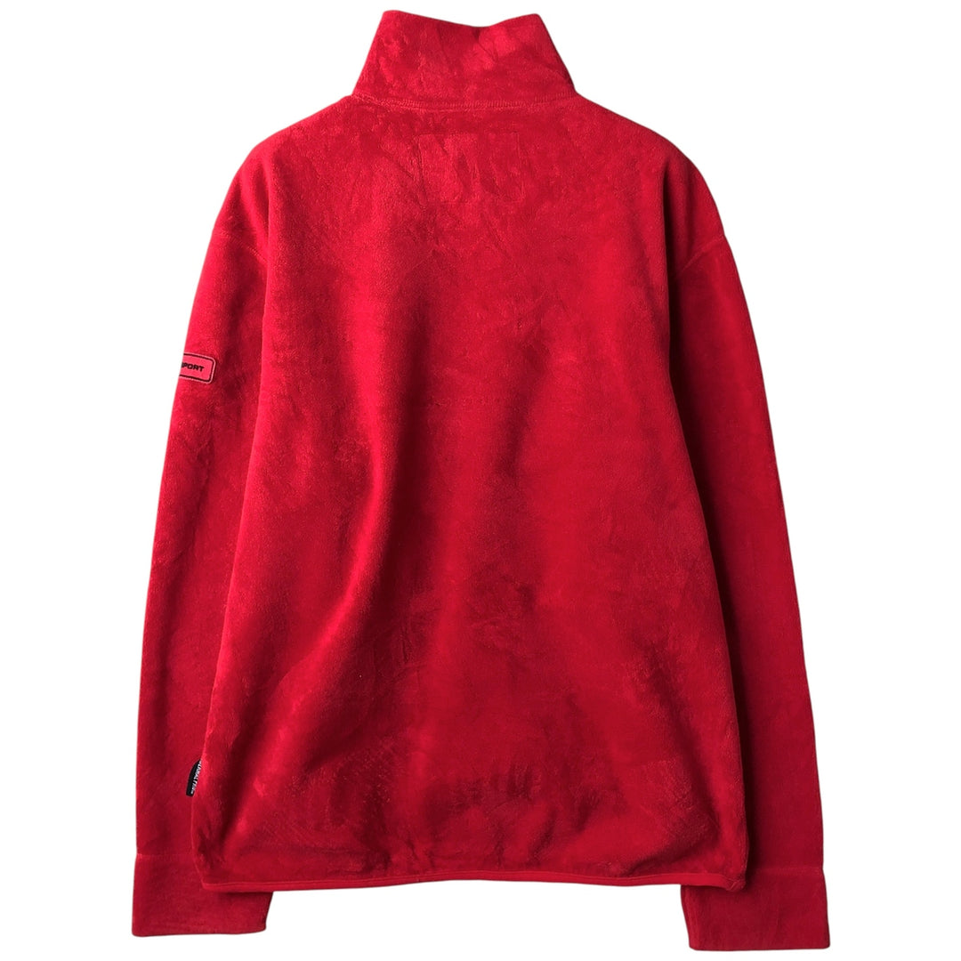 Vintage 90'S Ralph Lauren Polo Sport half-zip fleece pullover anorak jacket, size M, men's polyester red type Vintage Second Hand