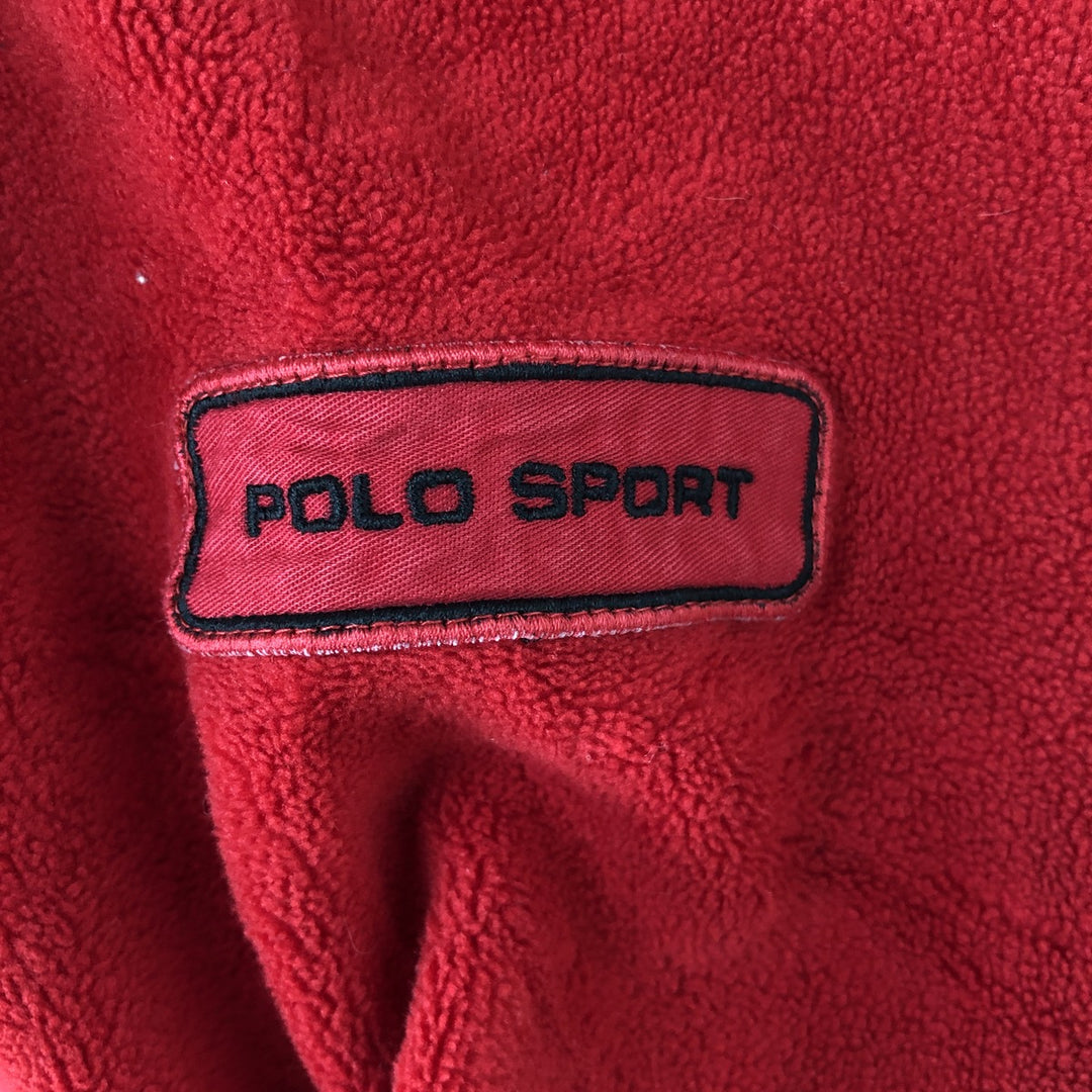 Vintage 90'S Ralph Lauren Polo Sport half-zip fleece pullover anorak jacket, size M, men's polyester red type Vintage Second Hand
