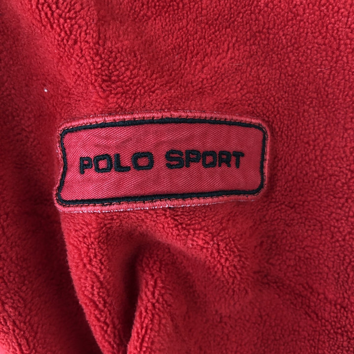 Vintage 90'S Ralph Lauren Polo Sport half-zip fleece pullover anorak jacket, size M, men's polyester red type Vintage Second Hand