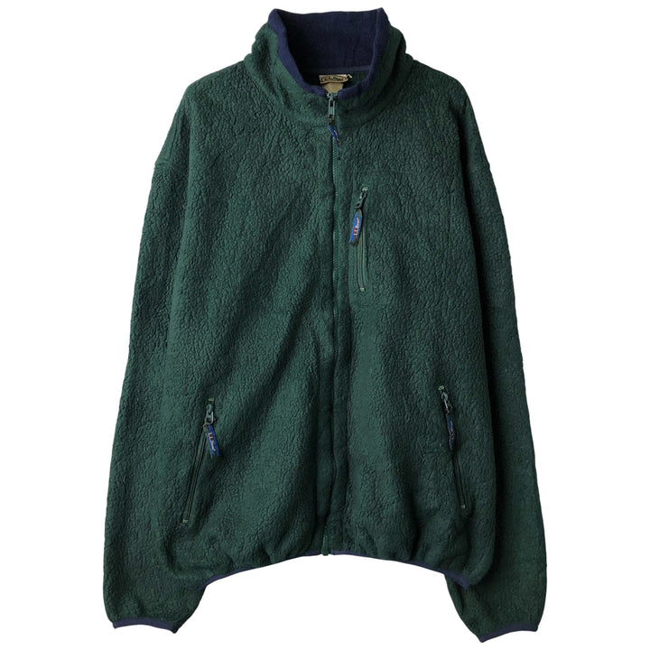 1990'S LL Bean Fleece Jacket, Men's XL, Vintage unclear Green type dark green Vintage Second Hand