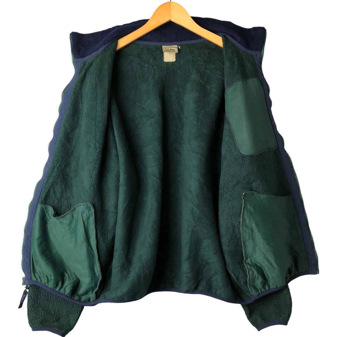1990'S LL Bean Fleece Jacket, Men's XL, Vintage unclear Green type dark green Vintage Second Hand