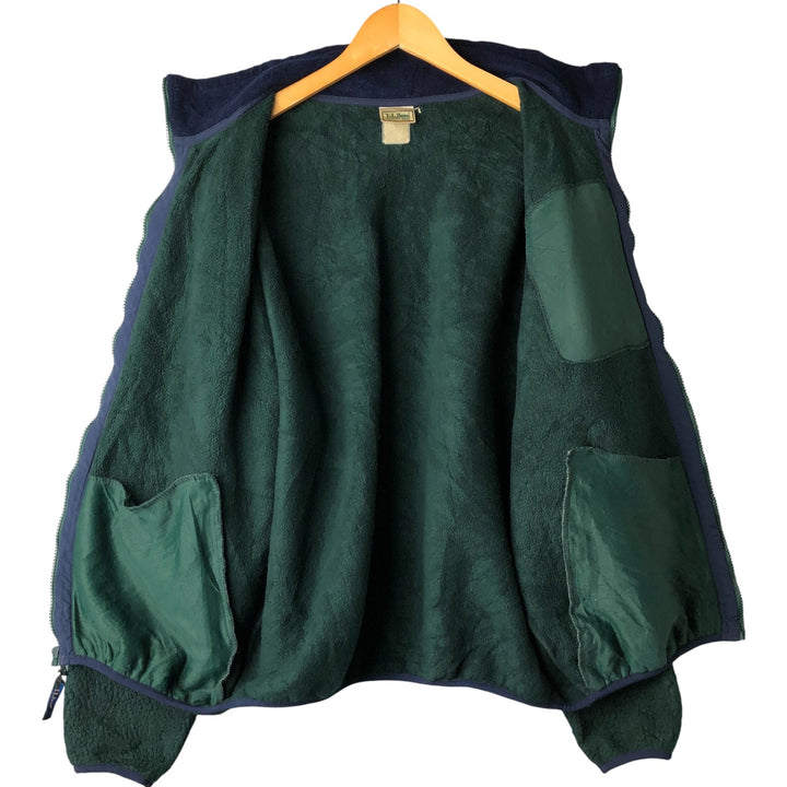 1990'S LL Bean Fleece Jacket, Men's XL, Vintage unclear Green type dark green Vintage Second Hand