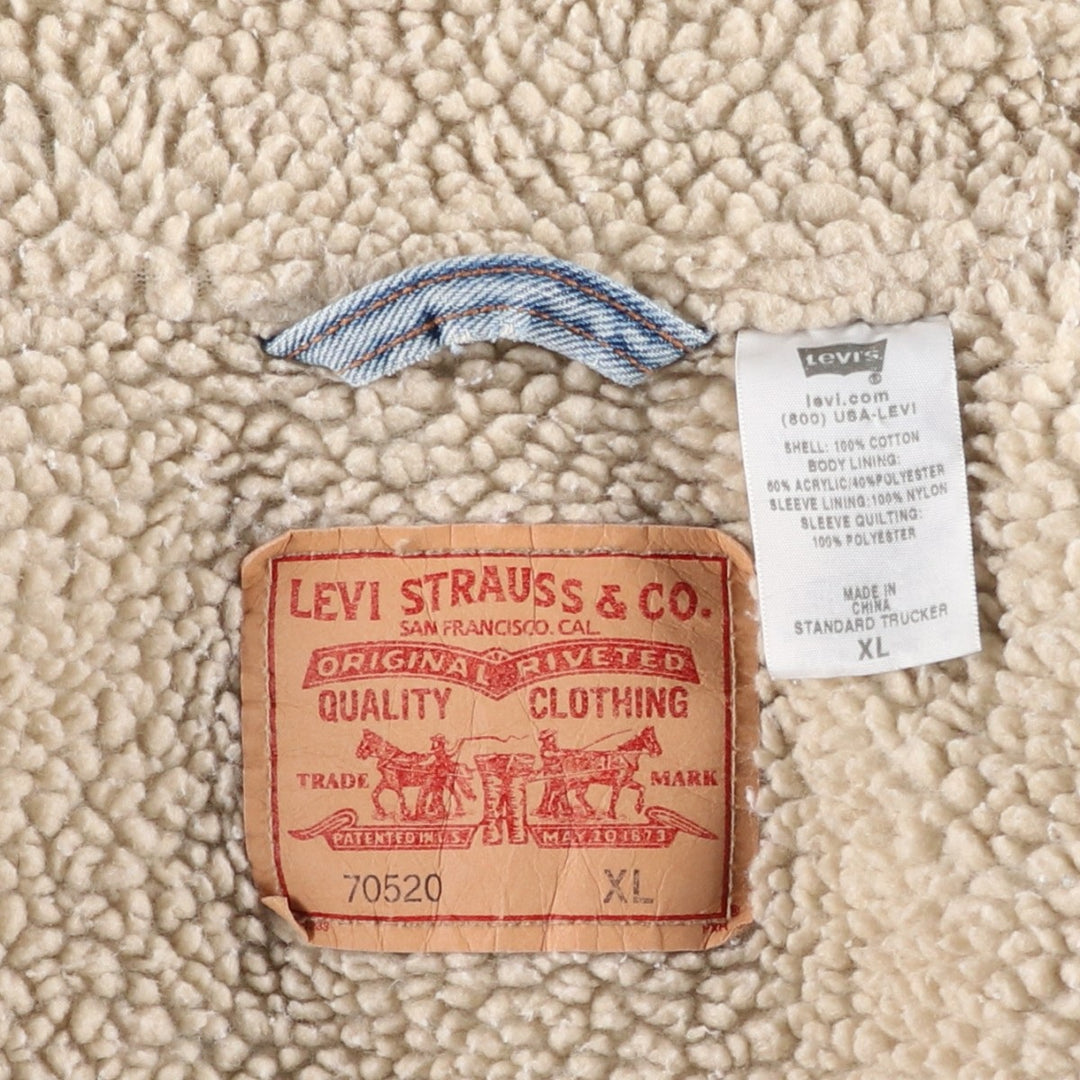 Levi's Standard Trucker Padded Denim Jacket, Men's Size XL cotton blue type Vintage Second Hand