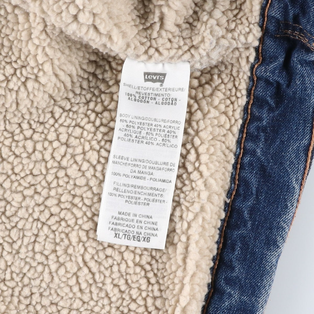 Levi's Padded Denim Jacket, Men's Size XL cotton blue type Vintage Second Hand