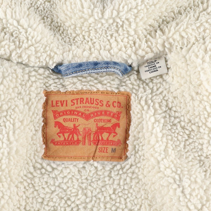 Levi's padded denim jacket, size M, men's cotton blue type Vintage Second Hand