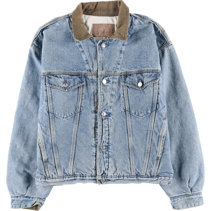 90'S GAP Vintage Denim Jacket, Made in USA, Men's Size L cotton blue type Vintage Second Hand
