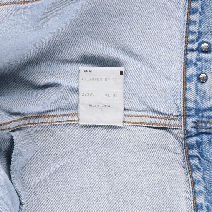 90'S Levi's 70503-0210 Denim Jacket, Men's XXL, Vintage cotton blue type Vintage Second Hand