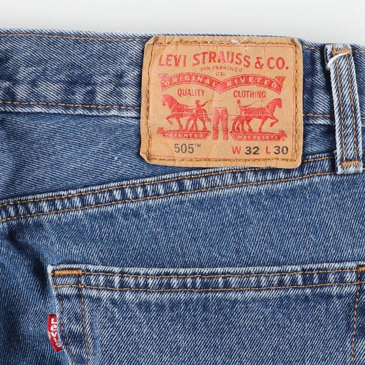 Levi's 505 tapered denim pants for men, equivalent to w32 cotton blue type Vintage Second Hand