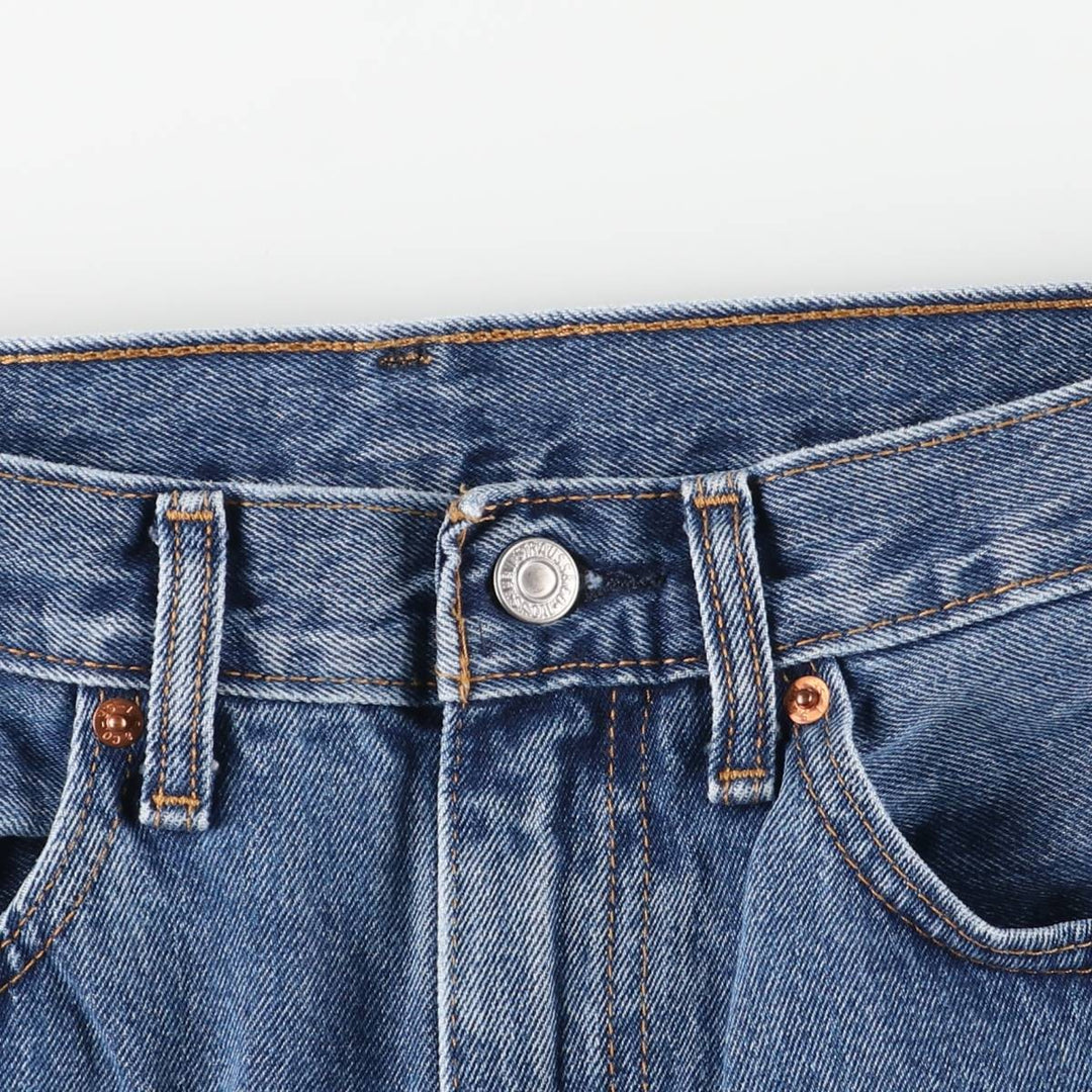 Levi's 505 tapered denim pants for men, equivalent to w32 cotton blue type Vintage Second Hand